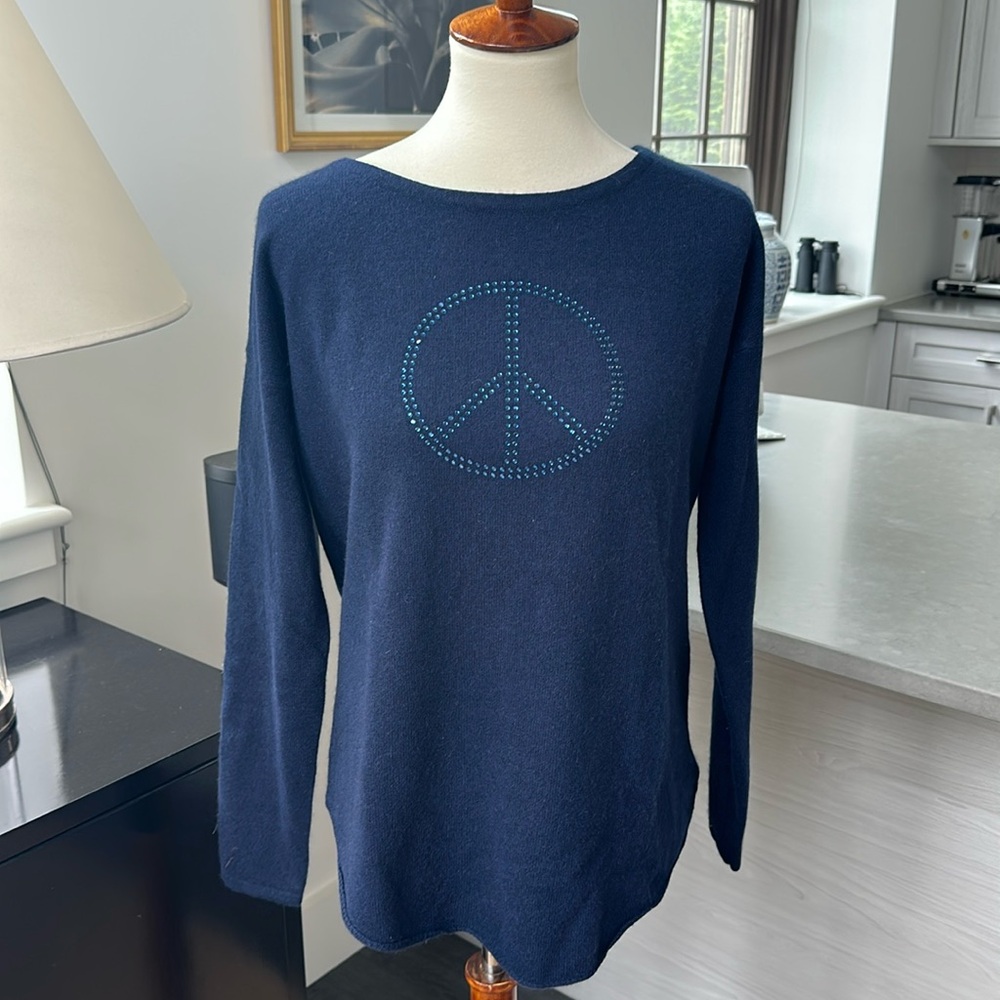 The Cashmere Project Cashmere Peace Sign Sweater size M